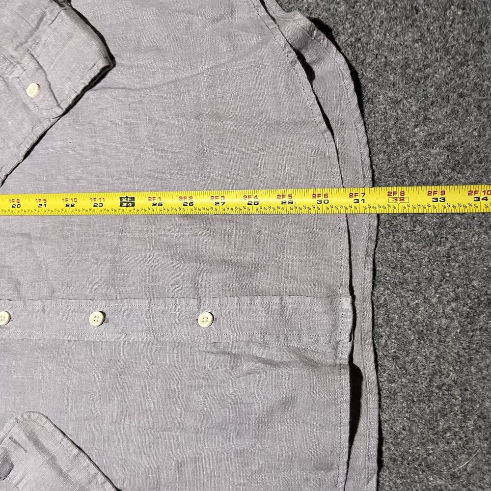 Taylor Stitch Shirt Mens 44 Linen Gray Long Sleeve Button Down Relaxed - Picture 3 of 11
